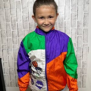 Vintage 90s kids jacket. Mickey Mouse and Donald Duck.